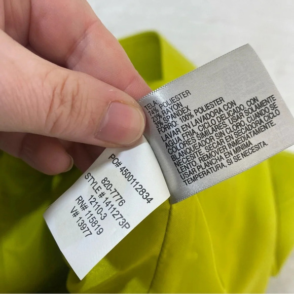 Worthington Citron Green Yellow MIDI Pencil Skirt 14 - Picture 5 of 7